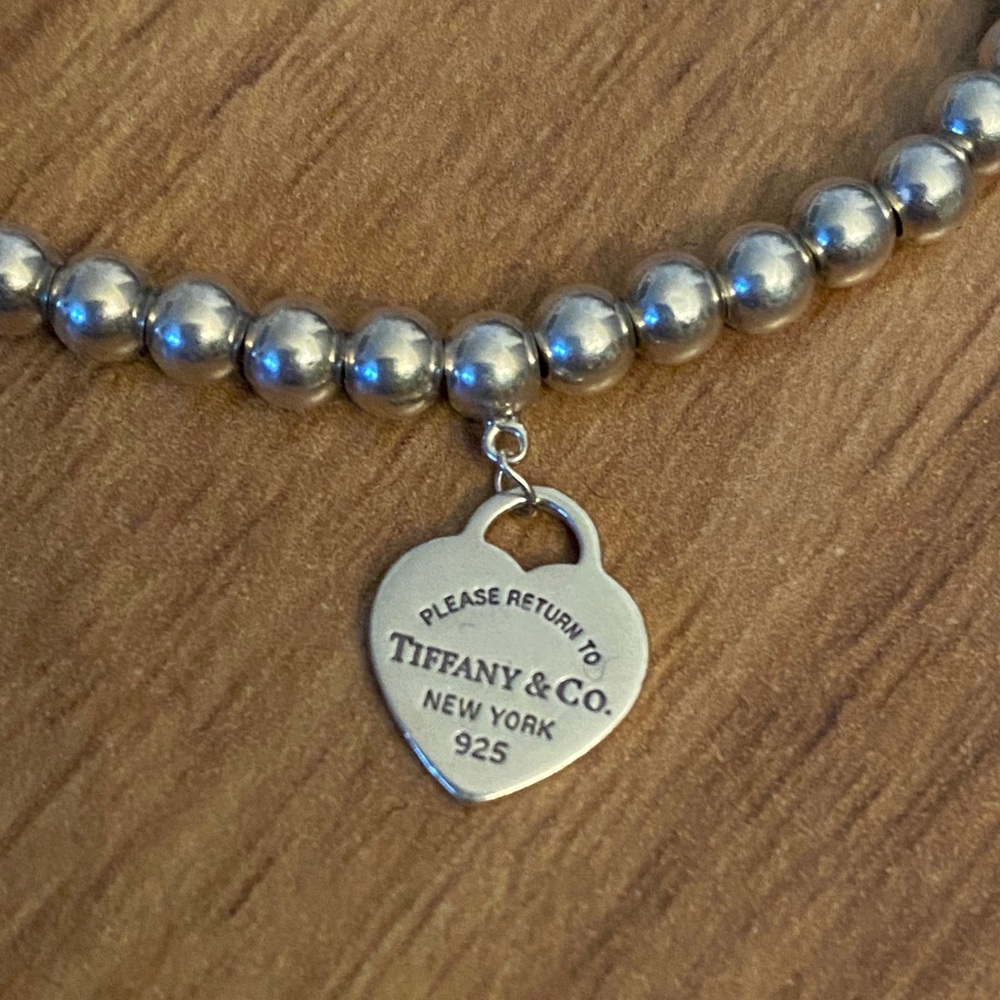 Tiffany Blue Heart Tag Bead Bracelet
